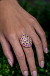 9.91 Carats Oval Cut Pink Sapphires with Diamonds Fashion Ring in Rose Gold