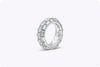 5.35 Carats Total Oval and Round Diamond Expandable Ring in White Gold