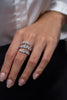 4.10 Carat Total Mixed Cut Diamonds Twirl Fashion Ring in White Gold