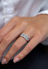 1.15 Carat Cushion Cut Diamond Halo Four-Stone Wedding Band in White Gold