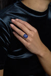 1.85 Carat Total Mixed Cut Blue Sapphire Fashion Ring in White Gold