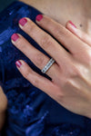 3.23 Carat Total Emerald Cut Diamond Seven-Stone Wedding Band Ring in Platinum