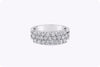 Three-Row Round Diamond Half-Way Ring