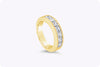 1.45 Carats Seven Stone Princess Cut Diamond Wedding Band in Yellow Gold