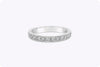 0.26 Carat Total Round Diamond Antique Style Wedding Band Ring in Platinum