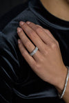 3.67 Carat Total Round Diamond Cigar Wedding Band Ring in White Gold