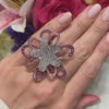 Palmiero Jewellery Design 4.94 Carat Total Purplish Pink Sapphire Fashion Ring with Diamonds in Two Tone Gold