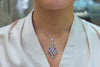 5.76 Carats Total Multi Color Sapphire and Diamond Geometric Pendant Necklace in White Gold