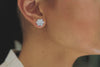 4.66 Carats Total Brilliant Round Shape Diamond Flower Stud Earrings in Platinum
