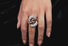 5.80 Carats Total Round Diamond Intertwined Fashion Ring in Rose Gold