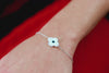 0.28 Carat Total Diamond Mother of Pearl Evil Eye Bracelet in White Gold